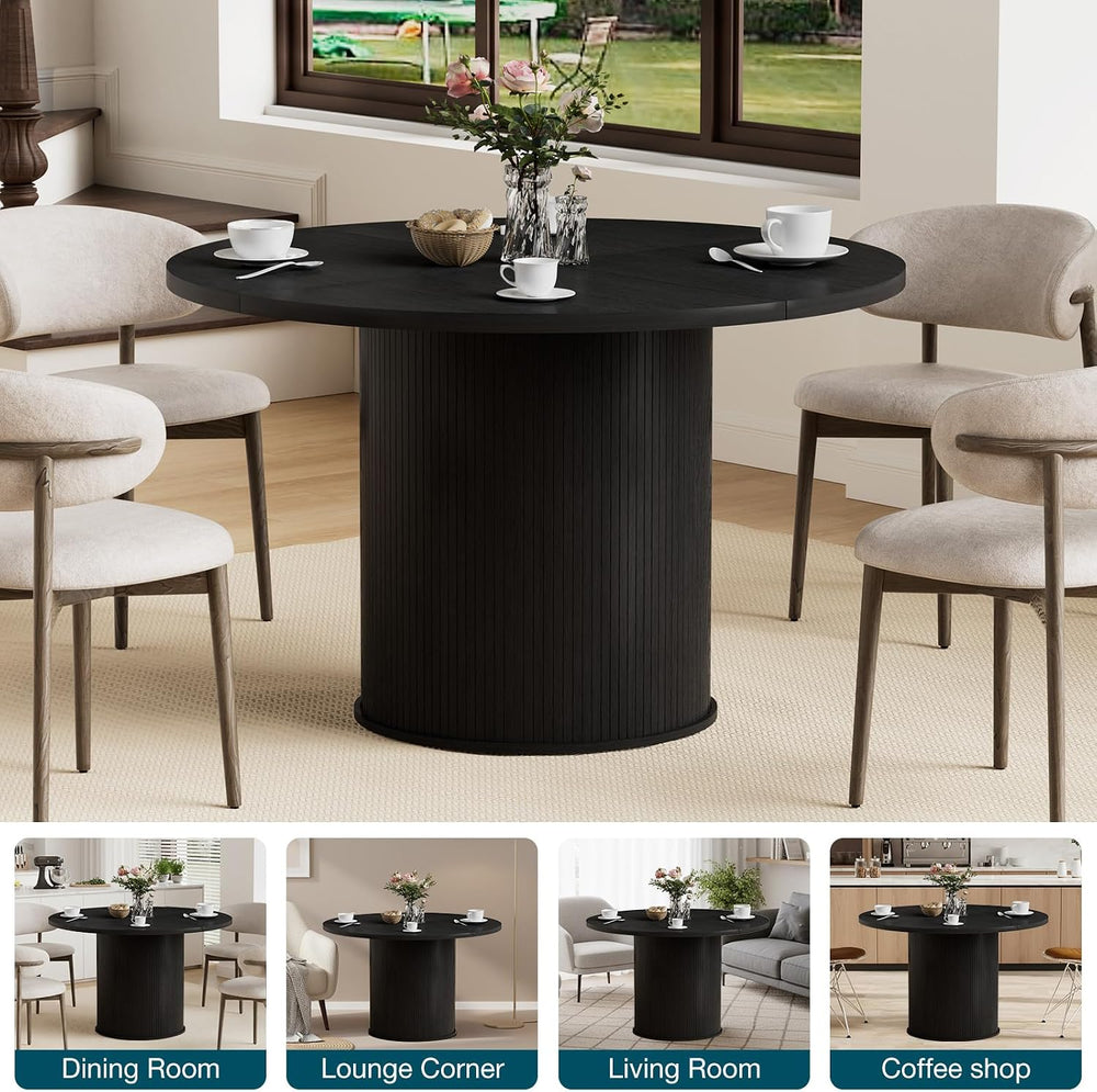 HOMMPA 48'' Round Dining Table for 4-6 Kitchen Table Circle Dinner Ta...