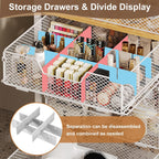 5-Tier Craft Organizer Cart with Wheels,Craft Organizers and Storage with Drawers,Lockable Wheels Rolling Utility Cart with DIY Divider,Office Supply Organizer,Ideal for Studio,Office,Bedroom,White