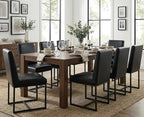 CIMOTA Black Modern Dining Chairs Set of 8, Leather Dining Room Chairs Upholstered Armless Guest Side Chair with Black Base for Dining Room/Kitchen, 8PCS