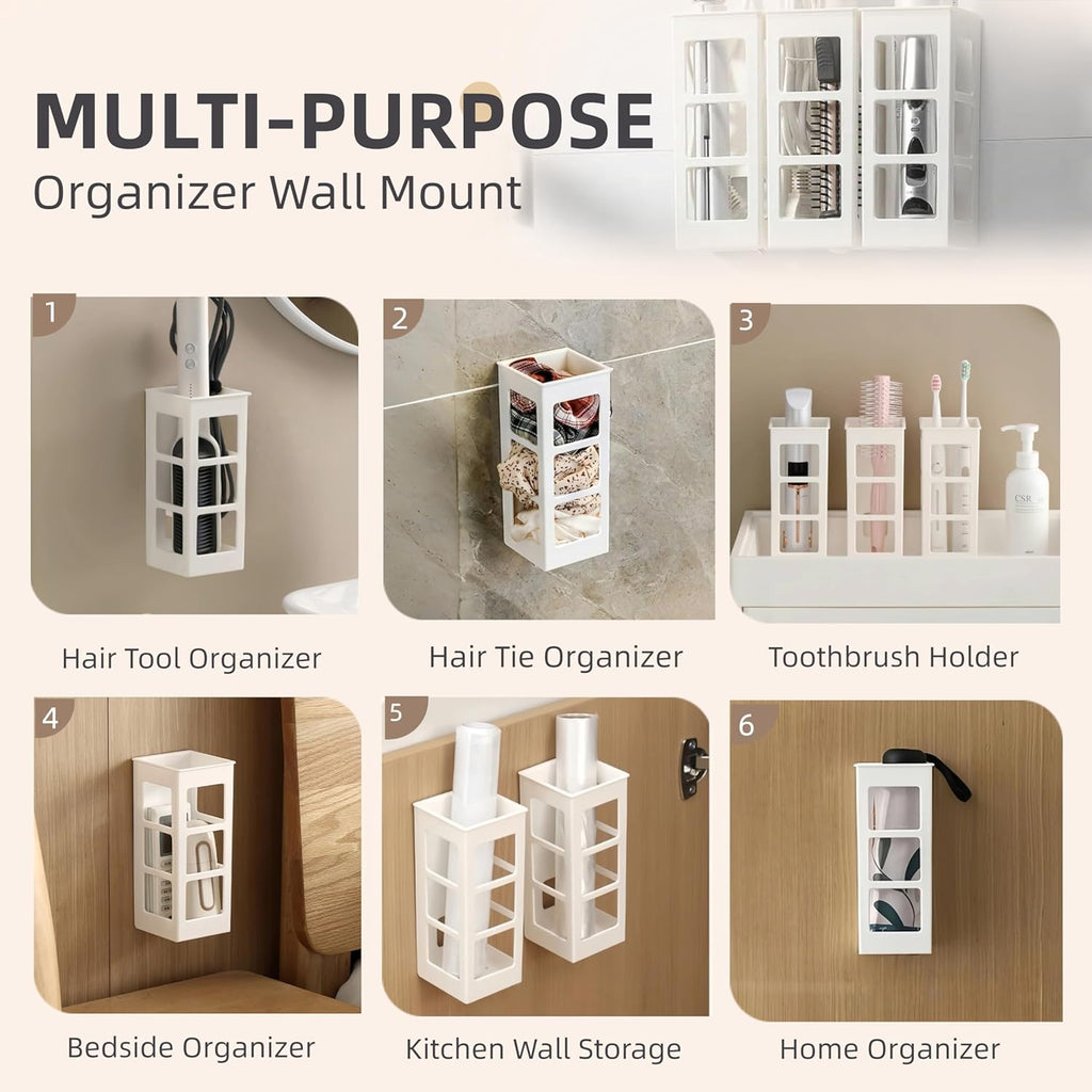 Zdesign Hair Tool Organizer Wall Mount, Hanging Bathroom Tool Organizer for Curling Iron, Flat Iron, Straightener and Hair Dryer Bathroom Storage and Organizer
