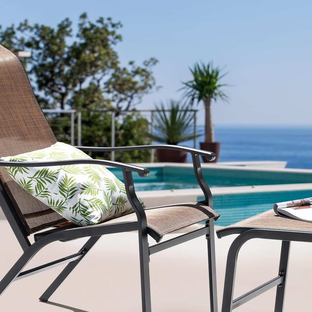 NUU GARDEN Outdoor Patio Chair, Patio Dining Chair with Ottoman, All-Weather ...