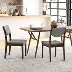GOFLAME Wood Dining Chairs Set of 4, Linen Fabric Upholstered Kitchen Side Chairs with Padded Seat & Back, Rubber Wood Legs, Farmhouse Armless Dining Room Chairs for Living Room Restaurant