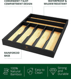 ROYAL CRAFT WOOD Luxury Bamboo Kitchen Drawer Organizer - Silverware Organizer - Utensil Holder and Cutlery Tray with Grooved Drawer Dividers for Flatware and Kitchen Utensils (7 Slot)