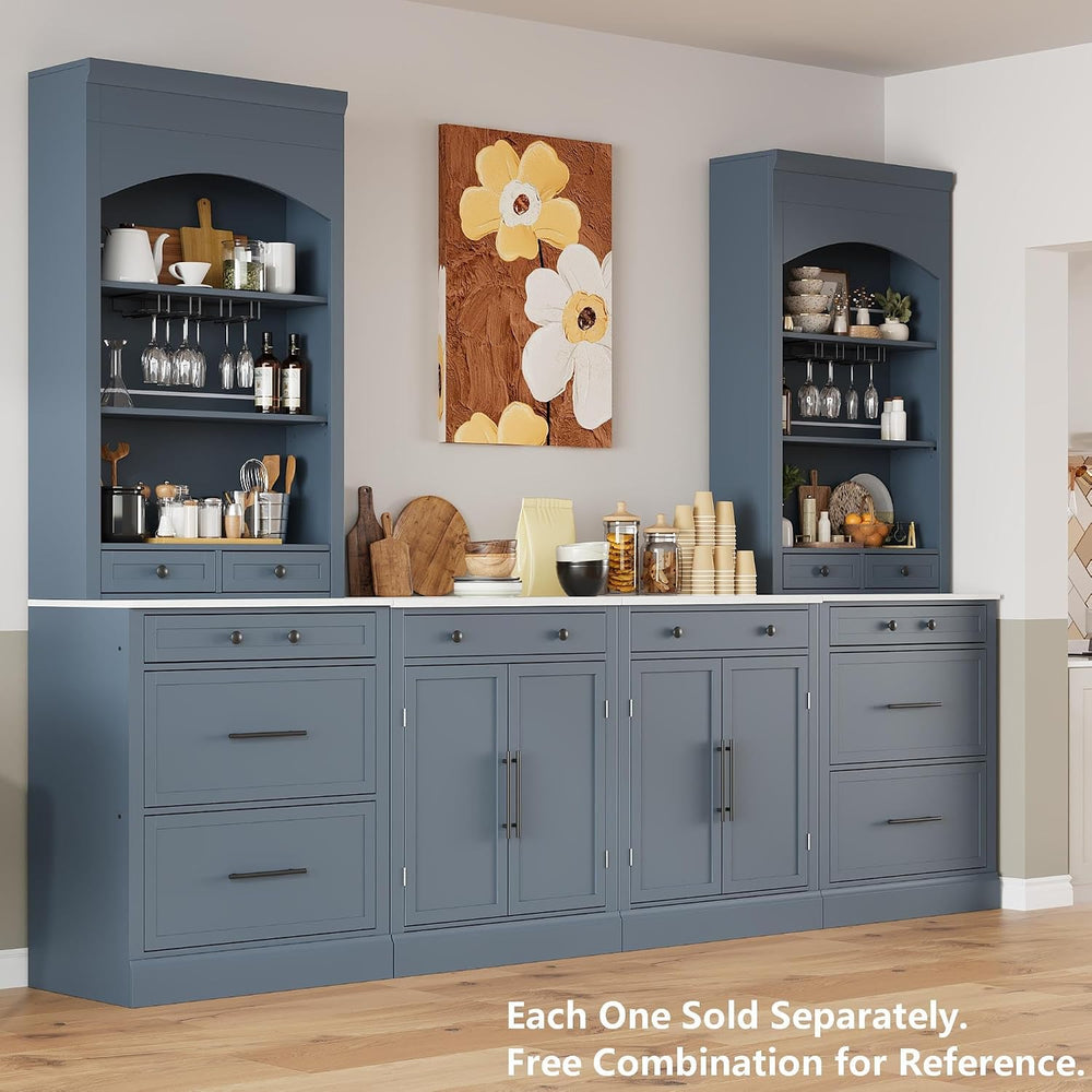 Modern 28.7x17.5x83.7 Inch Tall Kitchen Pantry Cabinet, Freestanding Hutch wi...