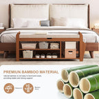 PETKABOO 39.4" Bamboo Shoe Rack Bench, 3-Tier Entryway Bench with Thick Cushion, Flip-Top & Side Storage, Holds Up to 550 LBS for Hallway, Living Room, Bedroom