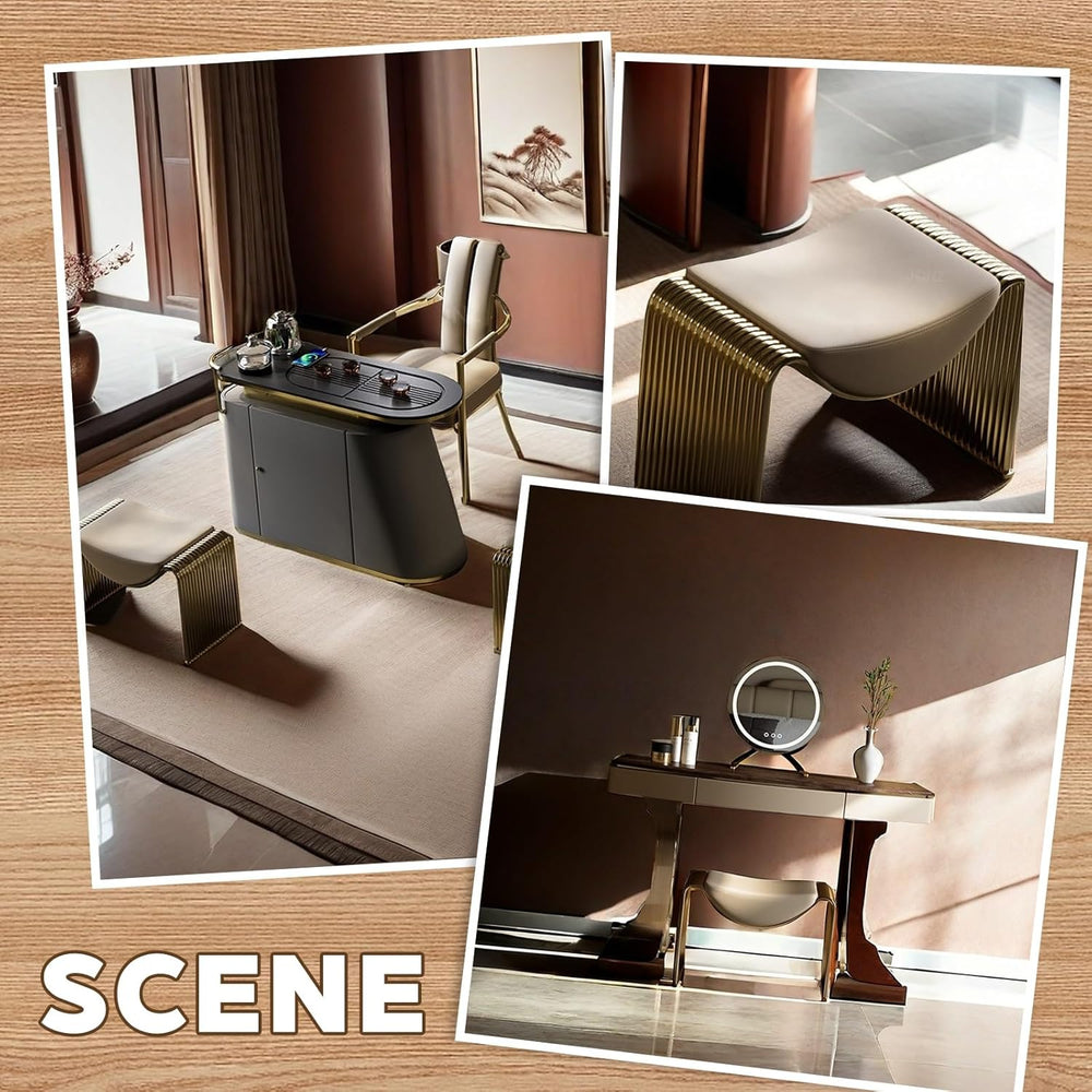 Bench for entryway with PU Leather Padded seat,Indoor midcentury end of Bed B...