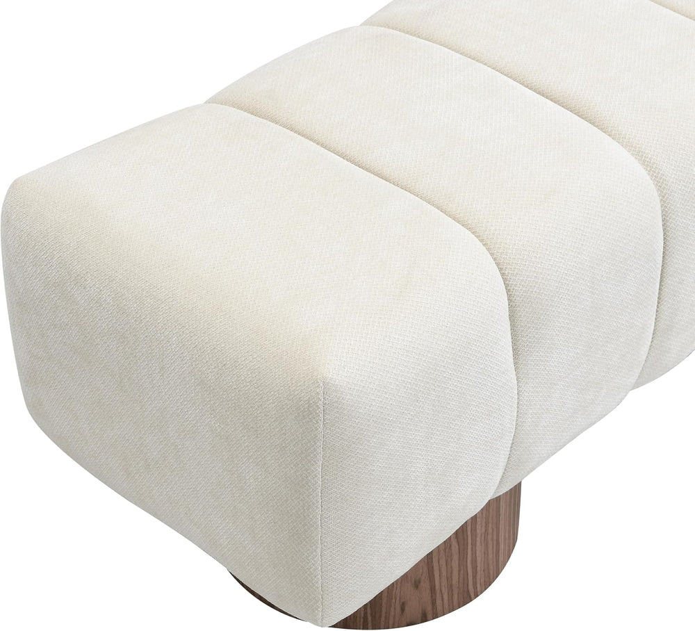 Merax 50" Beige Chenille Upholstered Dining Bench Entryway Bench | No As...