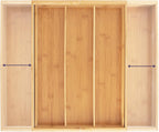 Totally Bamboo Expandable 5-Compartment Drawer Organizer, Expands from 13 to 22" Wide