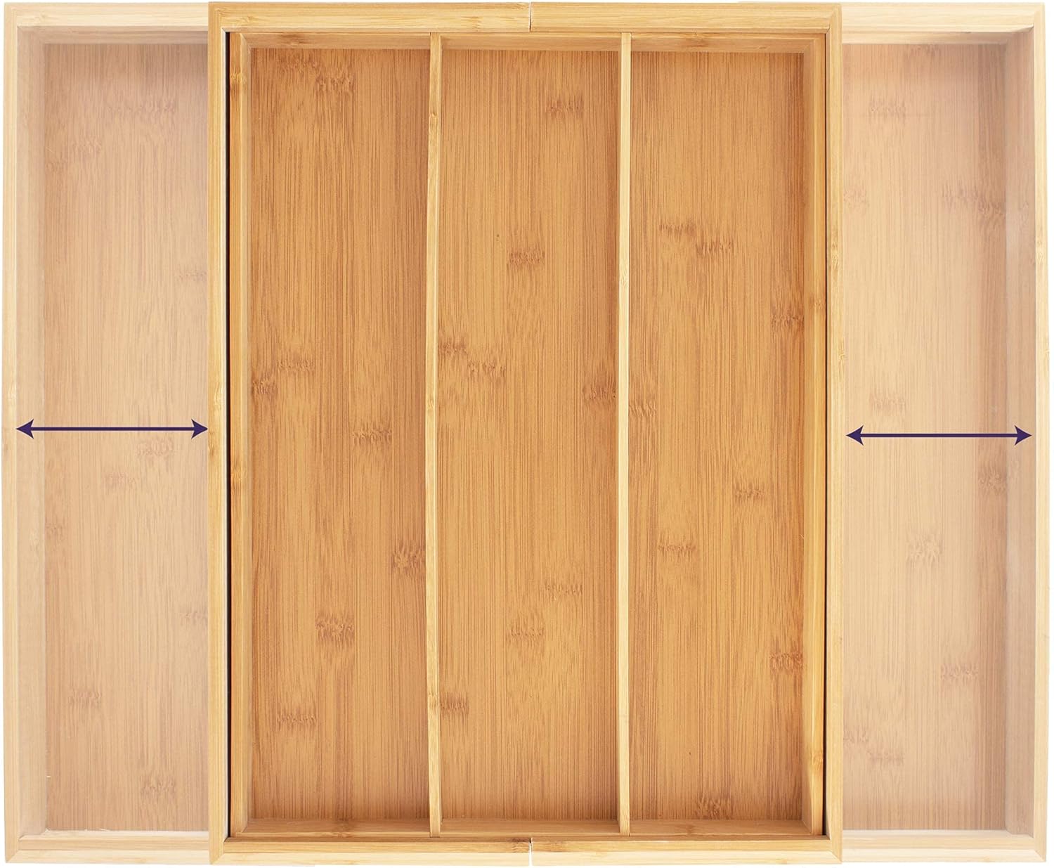 Totally Bamboo Expandable 5-Compartment Drawer Organizer, Expands from 13 to 22" Wide