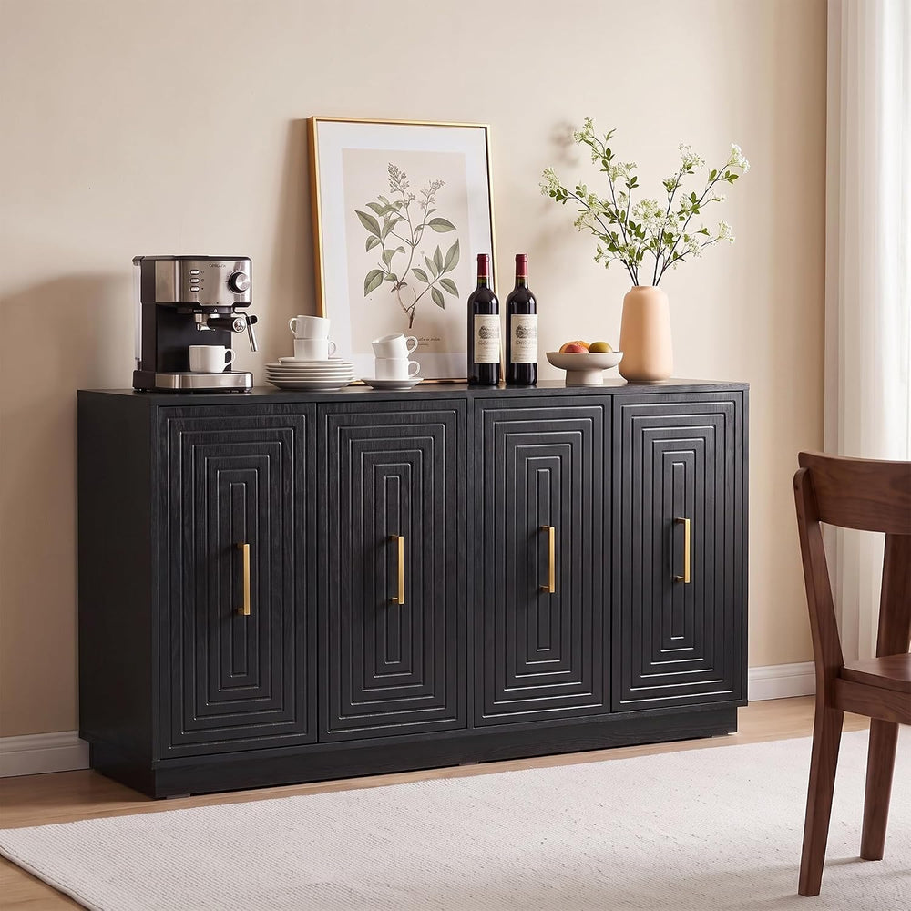 RoyalCraft Buffet Cabinet with Storage, Modern Fluted Sideboard