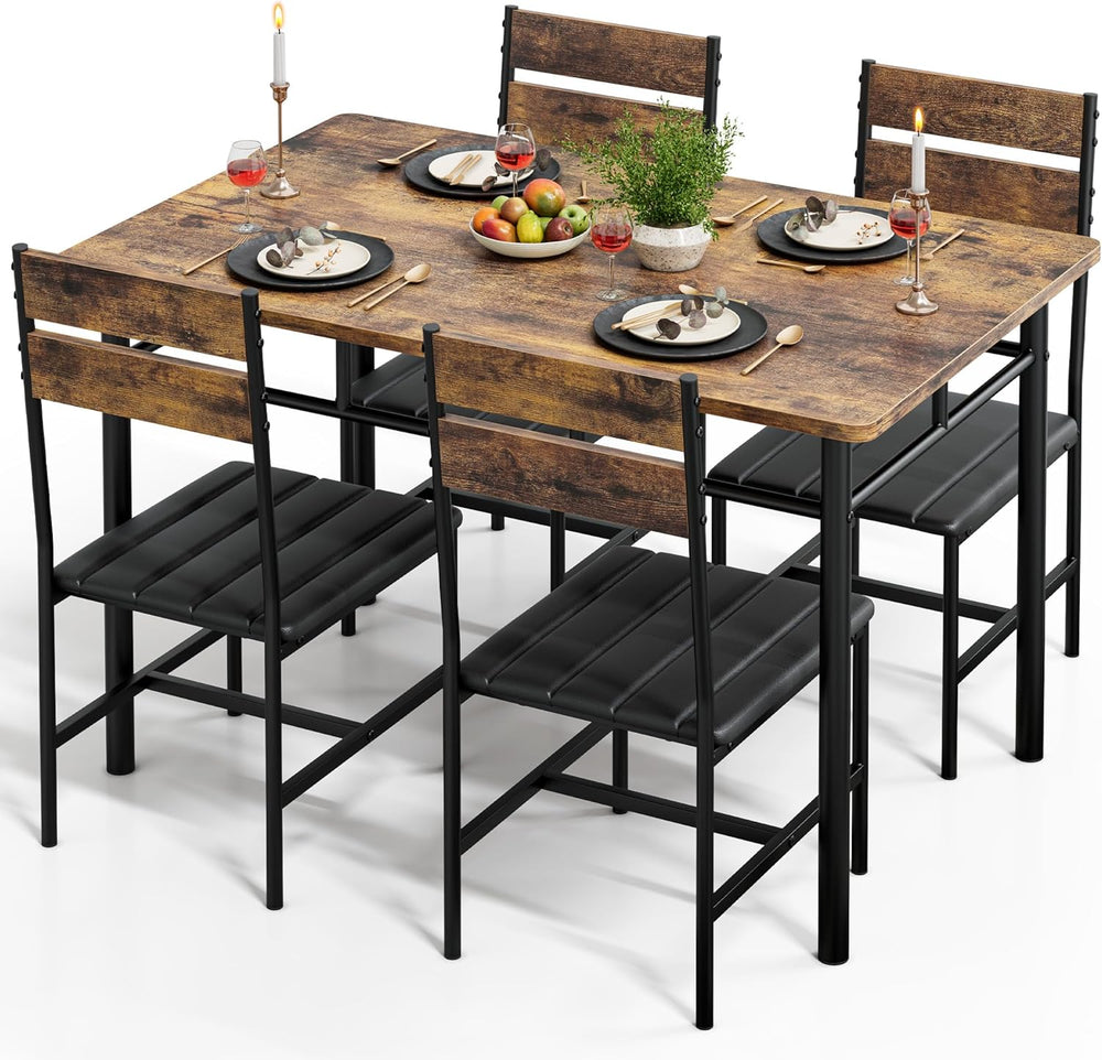 Dining Table Set for 4, Kitchen Table and Chairs for 4, Kitchen Table with 4 ...