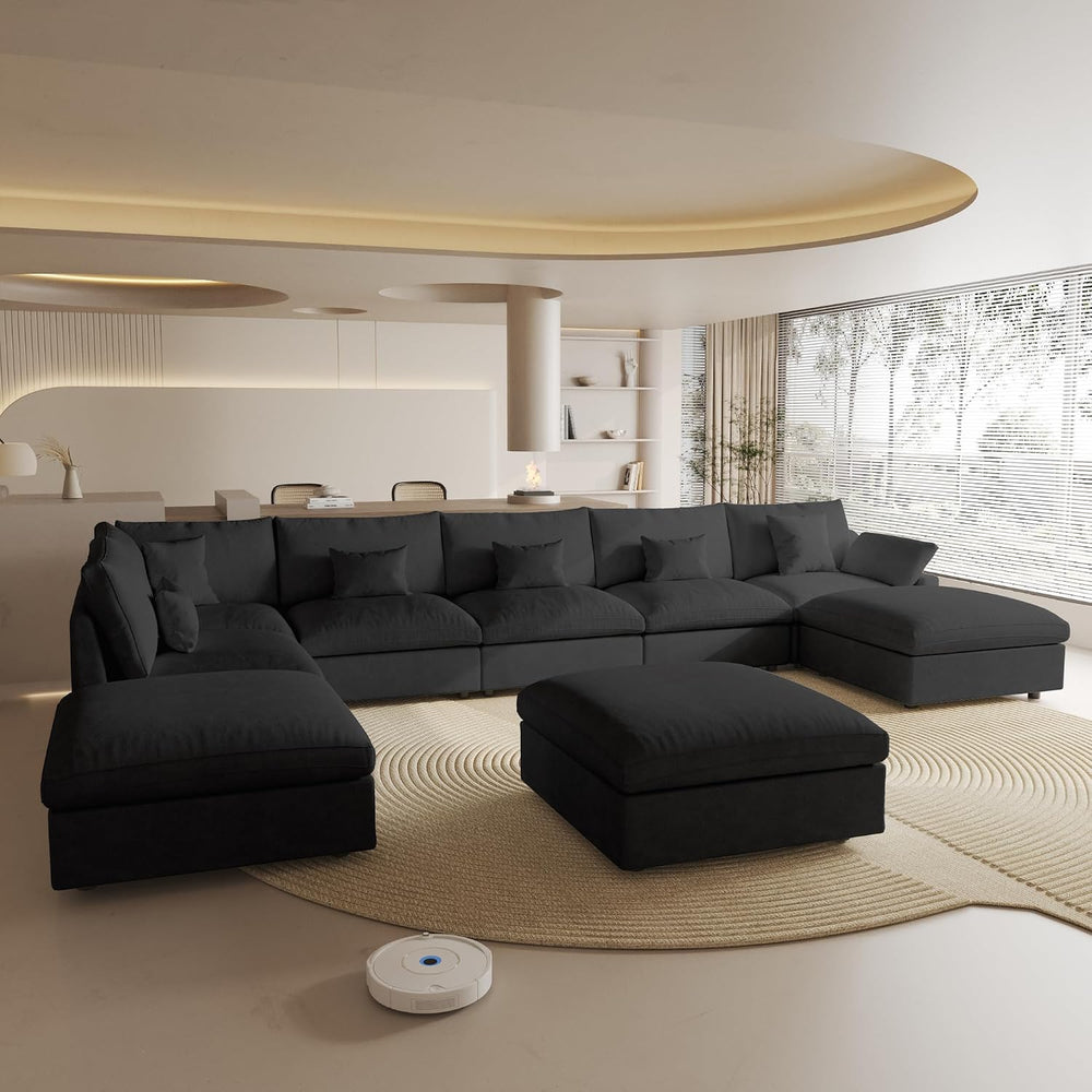 Cloud Couch for LivingRoom,190" U Shaped Modular Sectional Couch with St...
