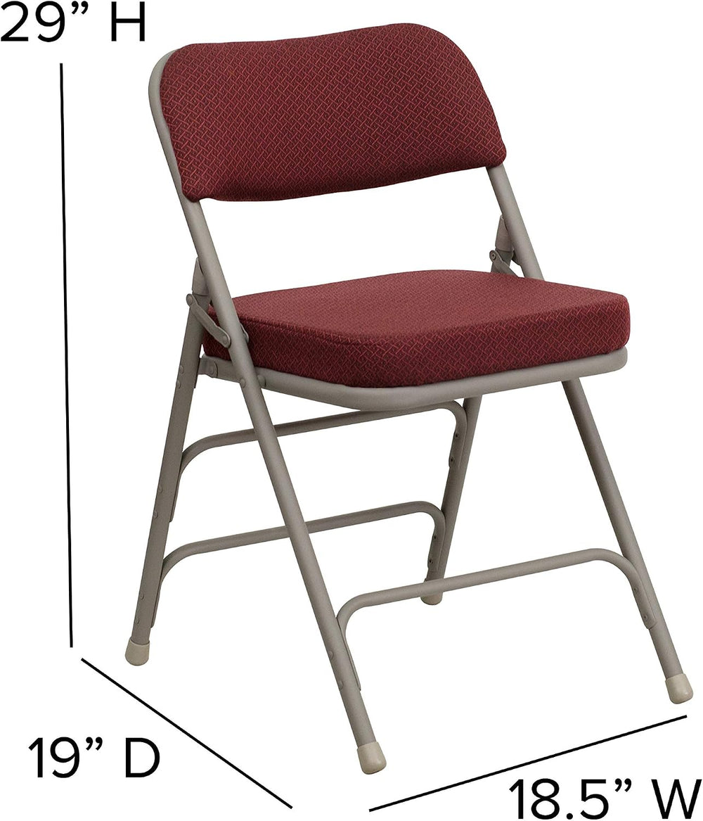 Flash Furniture Hercules Series Metal Folding Chairs with Cushioned Seat, Fab...