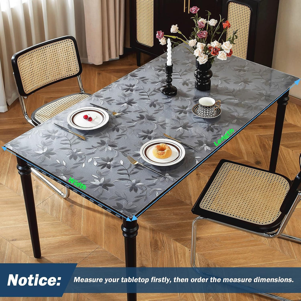 Floral Table Protector 40" x 78", 1.5mm Thick Vinyl Desk Mat