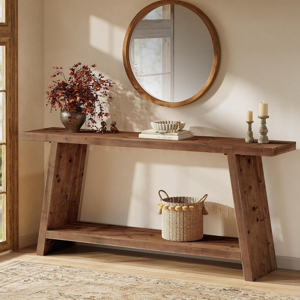 70.9'' Solid Wood Console Table, Narrow Long Sofa Table Behind Couch ...