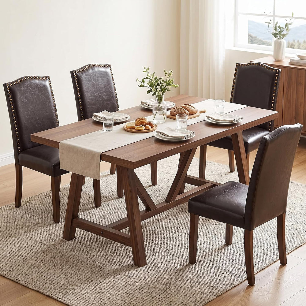 DUMOS Dining Chairs Set of 4, PU Leather Kitchen Chairs for Living Room