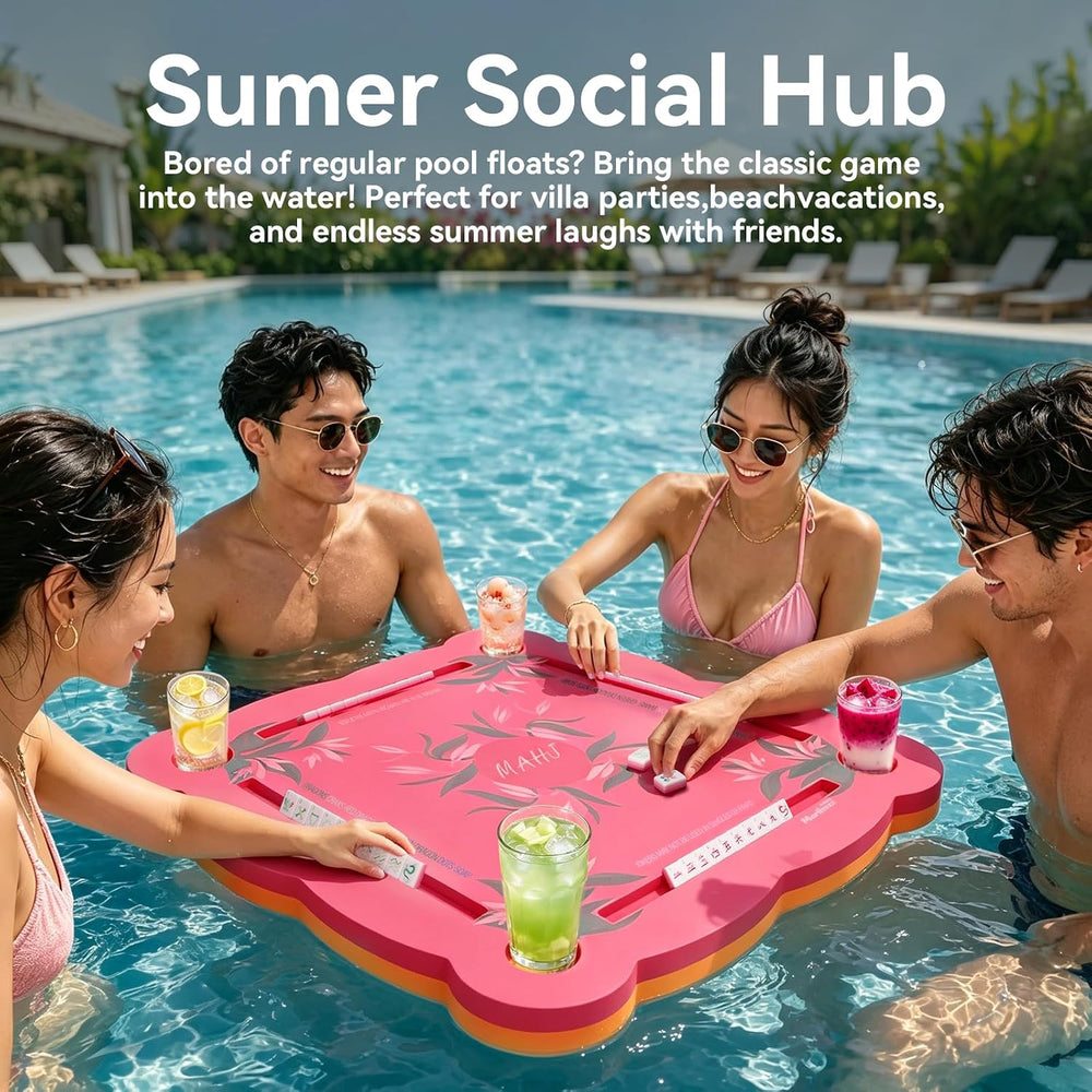 Luxury Floating Mahjong Table for Pool,31.5" EVA Foam Pool Float Board G...