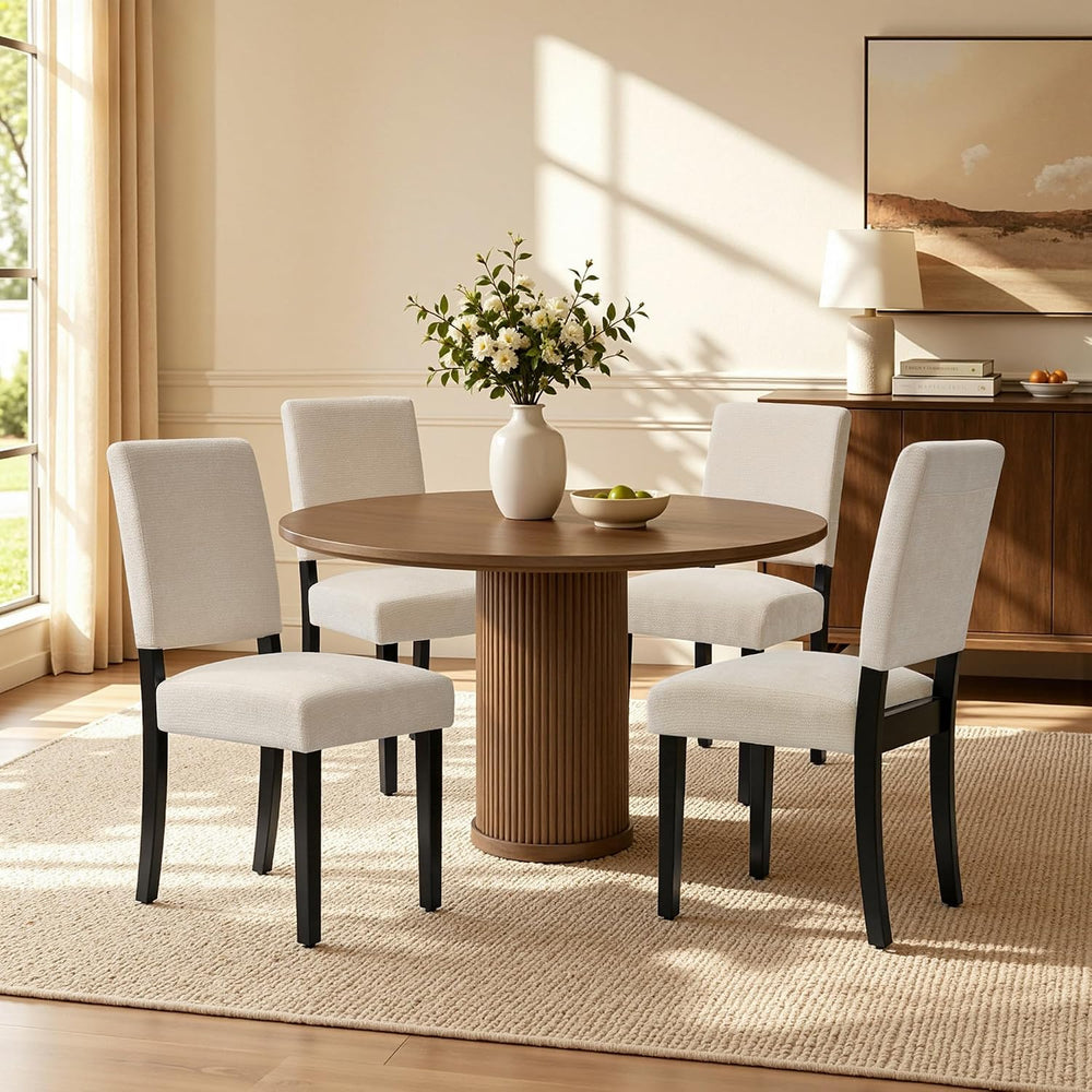 CHUN YI Dining Chairs Set of 4, Upholstered Dining Room Chairs, Modern Farmho...