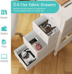 Lufeiya Small White Desk with Drawers for Bedroom, 40 Inch Kids Girls Study Desks, Reversible Computer Writing Nail Table with Fabric Drawer for Small Spaces Home Office Manicure