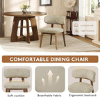 Dining Chairs Set of 2, Modern Upholstered Dining Chairs, Wooden Kitchen Chairs for Dining Room with Ergonomic Curved Backrest