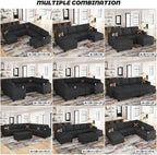 Belffin Oversized U Shaped Modular Sectional Couches for Living Room 10 Seater Modular Sofa Set with Storage Ottoman Large Sectional Couch with Cup Holder. Dark Grey Sofa