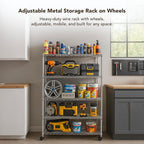 Displays By Jack 5 Tier Heavy Duty Wire Shelving Unit Storage Rack for Products Plant Pantry, Garage, Laundry Racks Durable Shelf Organizer Shelves Stand 14" W x 30" L x 60" H, Chrome
