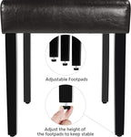 Yaheetech Upholstered Dining Chairs Set of 4 Modern Leather Parsons Kitchen Chairs with Button Tufted High Back and Solid Wood Legs and for Dining Room/Living Room/Restaurant, Brown