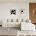 120" Oversized Modular Sectional Couch,Cloud Sectional Sofa with Deep Seat, Modern Modular Couch with 4 Throw Pillows,L-Shaped Chenille Sofa Couches with Right Facing Chaise for Living Room, Beige