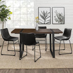 LEMBERI Faux Leather Dining Chairs Set of 2, 18 Inch Modern Kitchen & Dining Room Chairs with Backrest and Metal Legs, Comfortable Upholstered Seat