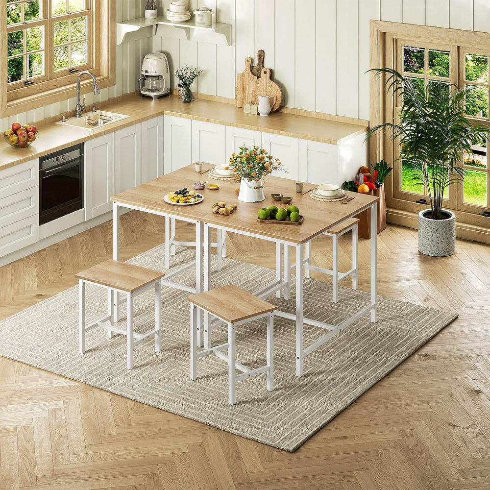 HOOBRO 3-Piece Industrial Dining Table Set, Kitchen Table, Space Saving Dinet...