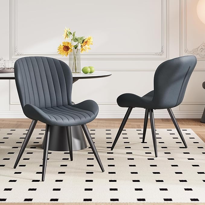 Dining Chairs Set of 6 Modern Fabric Dining Room Chairs Upholstered Dining Ch...