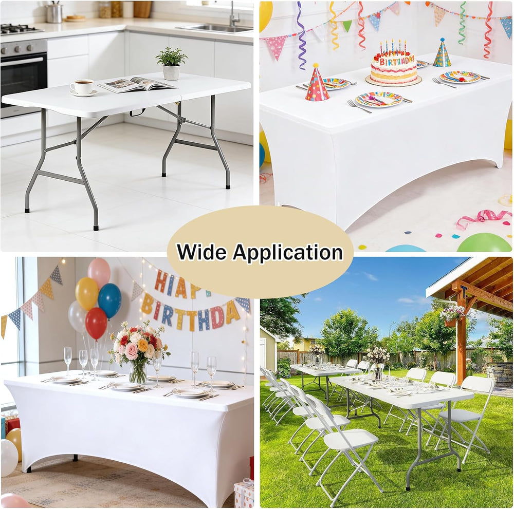 1 Set 6 FT Rectangle Folding Table with Carrying Handle, Lightweight Fold-in-...