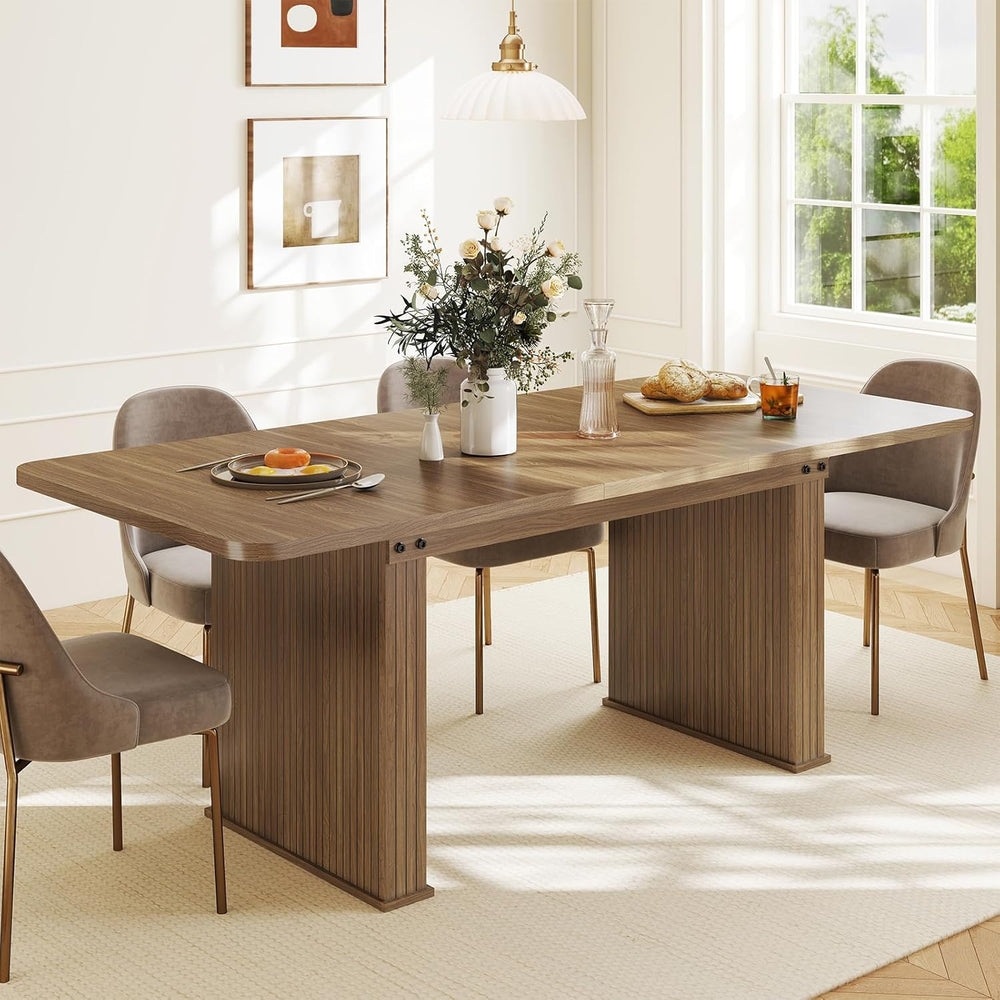 Zevemomo 63"-78.7" Expandable Dining Table, 6-10 Farmhouse Kitchen ...