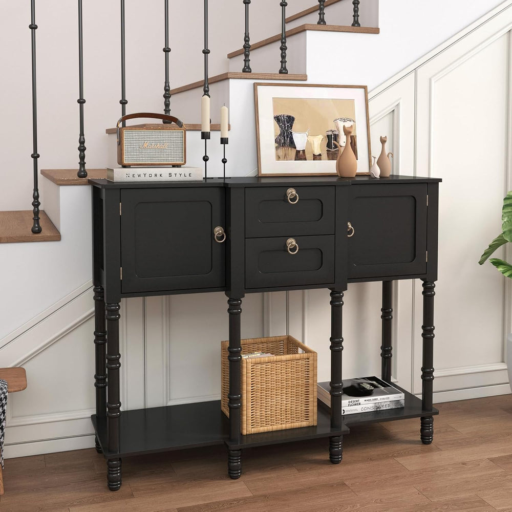 Mid-Century Modern Console Table with 2 Drawers& Doors for Entryway | Ret...