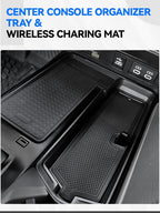 ELECFRESH 4PCS Center Console Organizer Tray for 2025 2026 Toyota Camry Accessories, Armrest Storage Box, Cup Holder, Wireless Charging Mat for Toyota Camry