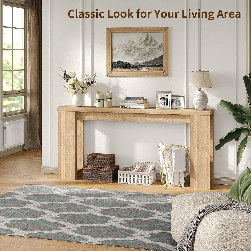 FUSOU 70.9'' Long Console Table, Sofa Table Behind The Couch, Farmhou...