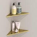 DAYONE Corner Shower Shelf Gold 2 Pack 10", Bathroom Corner Shower Organizer Shelf for Tiled Wall, SUS304 Stainless Steel Recessed Organizer Shelves