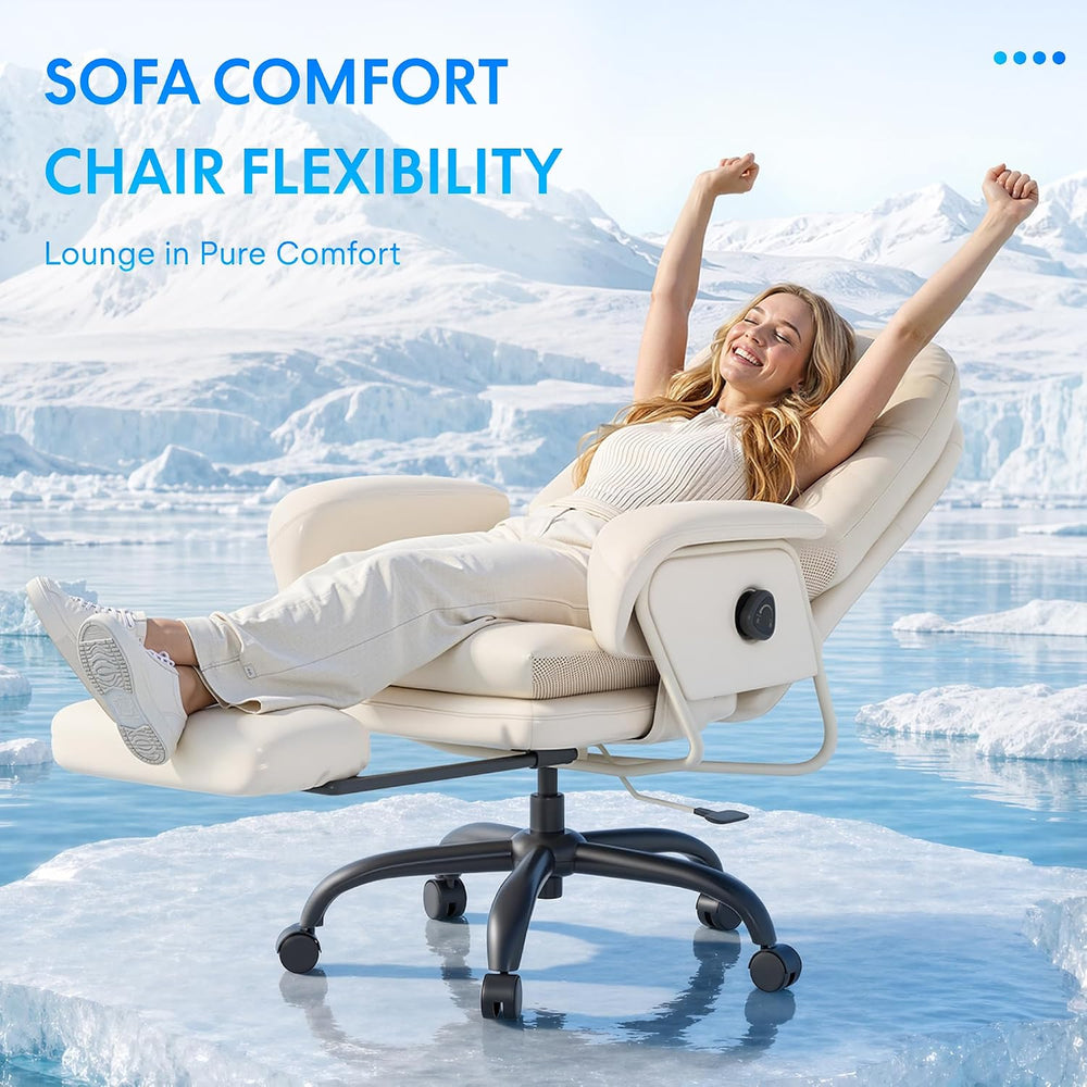 FLEXISPOT 2-in-1 Chaise Lounge Chair Indoor with Wheels Footrest 90-165° Recl...