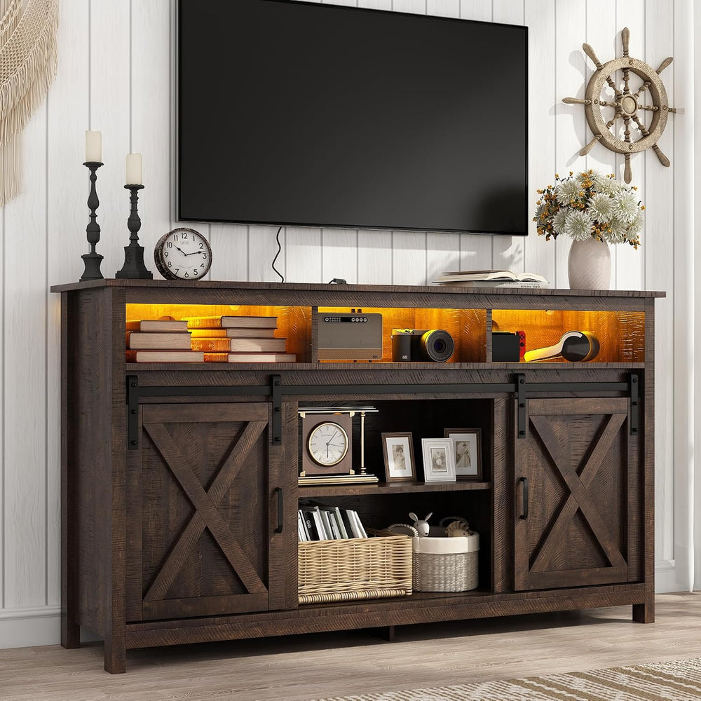 Vinctik 6&Fox 57In Wooden Farmhouse Entertainment Center for 60/65 inch T...