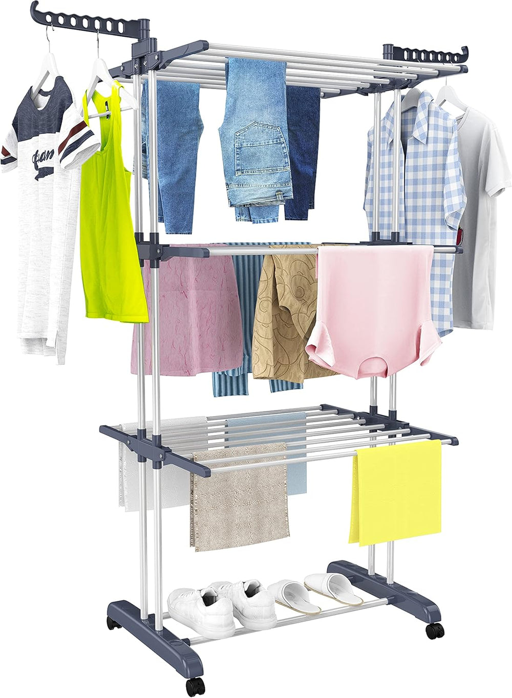 HOMIDEC Clothes Drying Rack, Oversized 4-Tier(67.7" High) Foldable Stain...