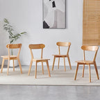 Wood Louis Dining Chairs Set of 4 Home Kitchen Modern Kitchen Chairs 100% Natural Solid Wood