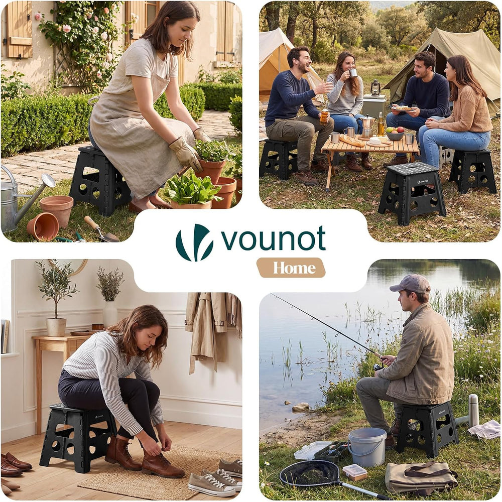 VOUNOT® Folding Step Stool, Portable Stepping Stool with Carrying Handle, Ant...