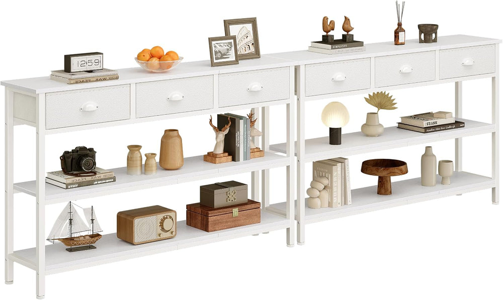 47" console table Set of 2 with 3 Drawers, Sofa Table for Behind Couch |...