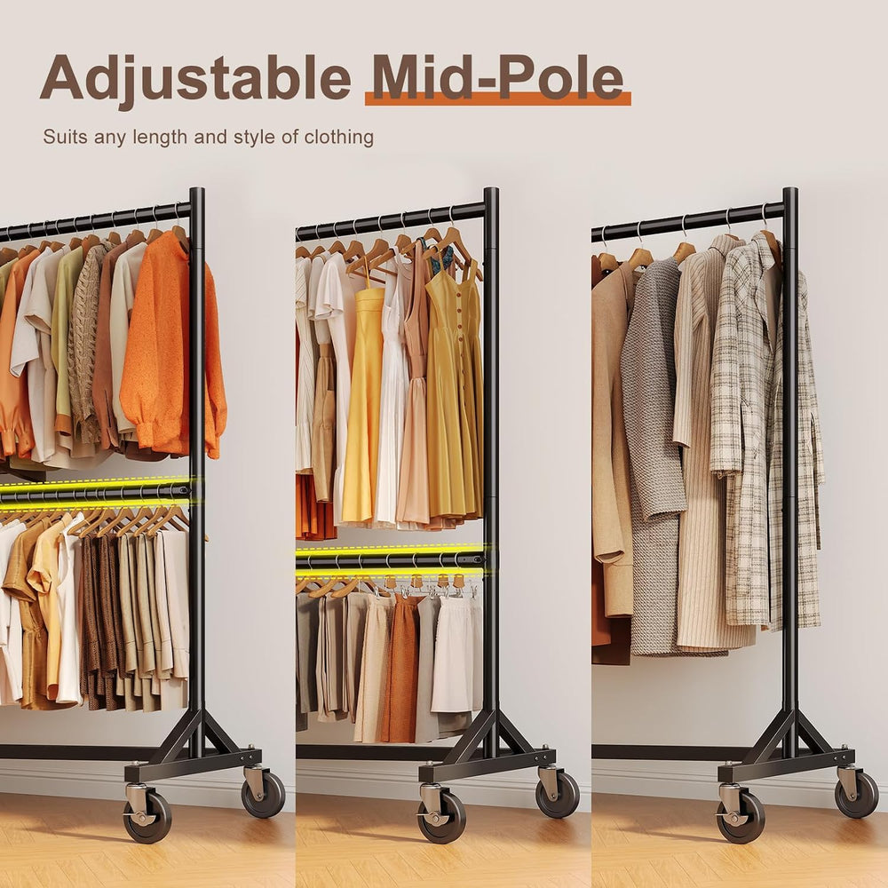 HOKEEPER Z Rack, Clothes Rack Hold 550LB Adjustable Height Black 2 Packs
