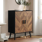 Storage Cabinet with Adjustable Shelf & Doors, Sideboard Buffet Cabinet with Storage, for Dining Room, Living Room, Entryway, Black