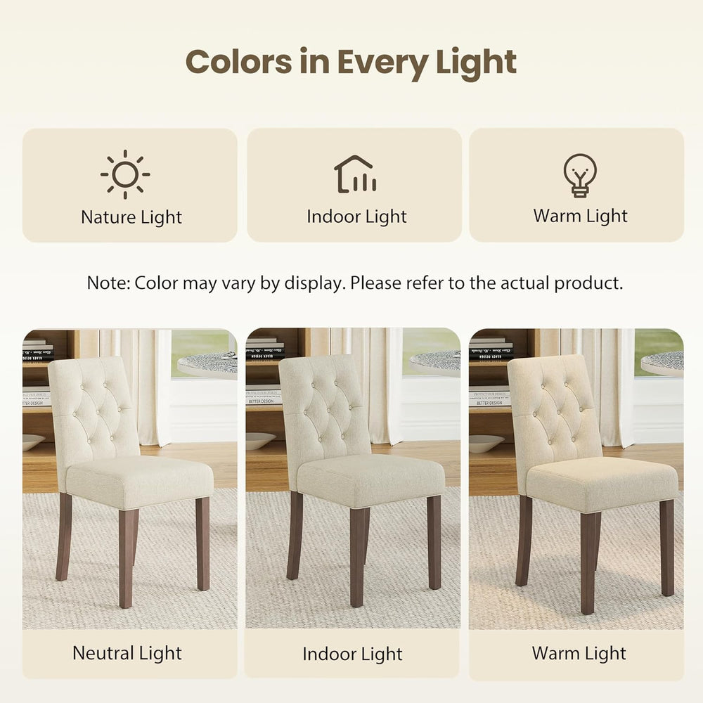 Upholstered Dining Chairs Set of 6 - Modern Parsons Kitchen & Dining Room...