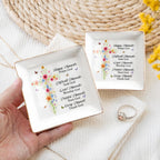 Christian Gifts for Women, Faith Inspirational Gifts - Floral Cross 4" Jewelry Dish, Religious Gift for Mom, Sister, Daughter, Friends - Catholic Bible Verse, Communion, Confirmation Gift for Her