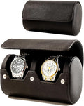 MR.OKAY 2 Watch Travel Case- Classic Leather Watch Case With Perfect Texture.Portable Watch Roll Or Organizer For Storage And Display. Luxury Gifts For Men, All Handmade by Artisans.