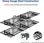 FLEXIMOUNTS 2-Pack 2x6ft Garage Shelving 24-inch-by-72-inch Wall Shelf Garage Storage Rack Floating Shelves, Black, Classic Series
