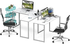 SHW Mission 48 x 48 Inches L-Shape Home Office Computer Desk, White